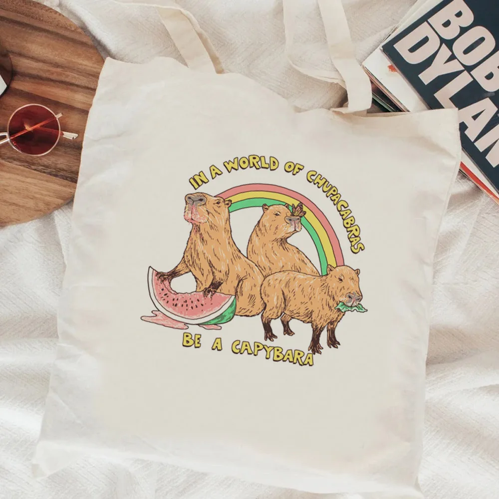 Сумка для покупок capyбара капибара Холщовая сумка из переработанного материала