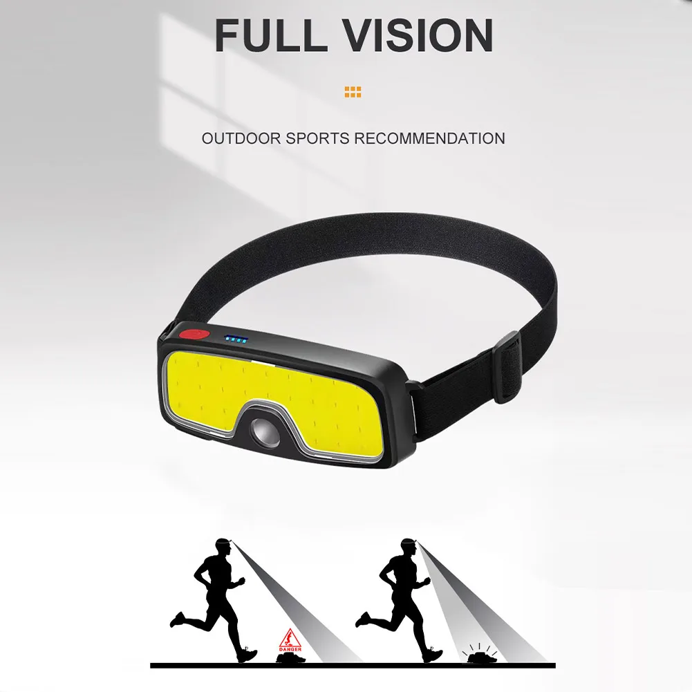

Head Torch LED COB Headlamp Waterproof Strip Work Light Rechargeable Headlight Flood Light Outdoor Head-mounted Lighting Headlig