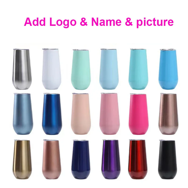 

Оптовая продажа с логотипом на заказ, 6 унций, вакуумная Изолированная кружка из нержавеющей стали для вина, Термокружка, кружка для кофе с к...
