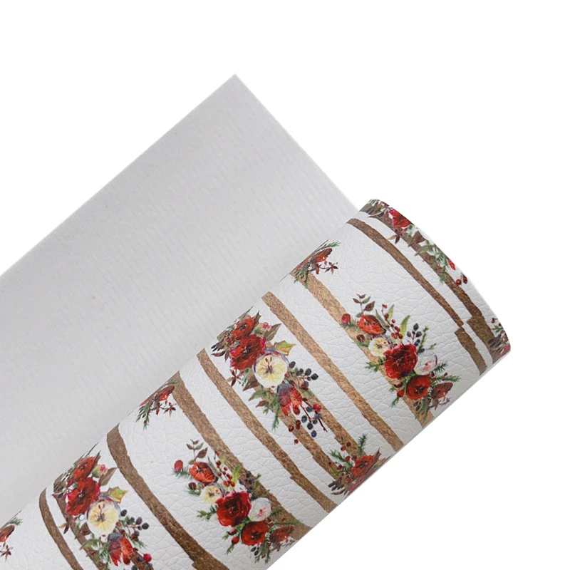 Новый лист радуги 30x2 2 см/A4 Рождественская красная Цветочная искусственная кожа