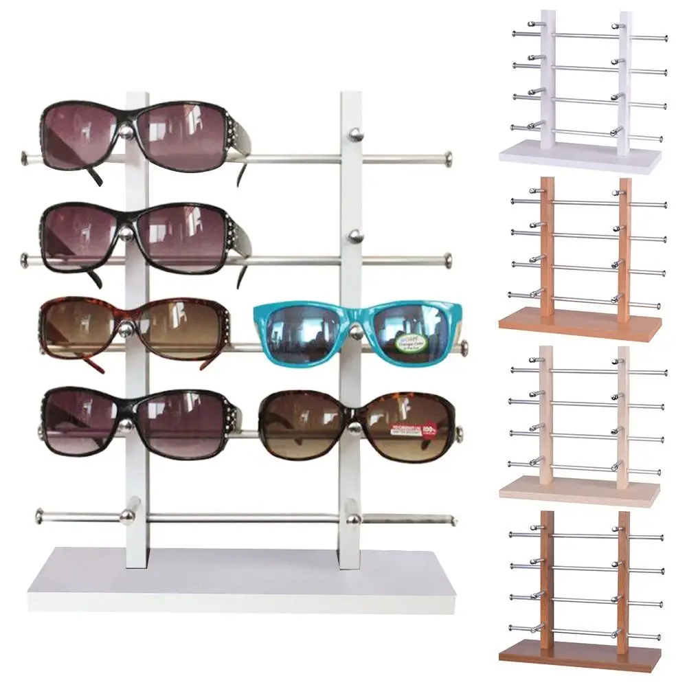 

Showcase Displaying Detachable Eyeglasses Organizer Shelf Glasses Frame Tray Wood Display Stand Sunglass Holder Rack