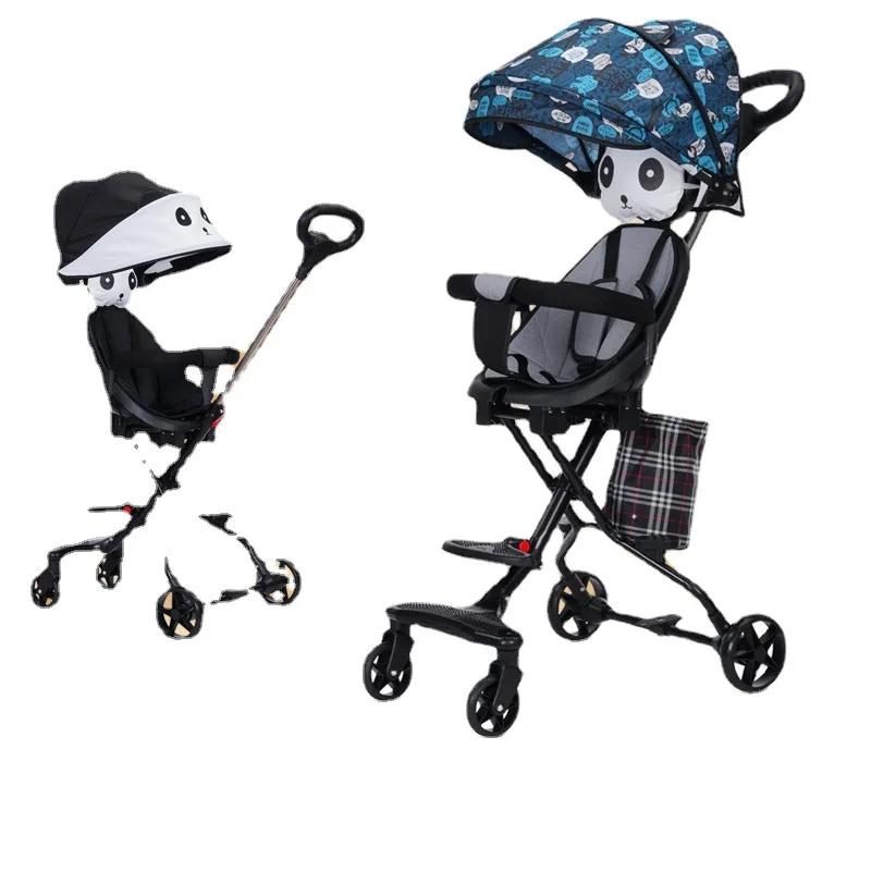 Baby Stroller Two-way Seat Lightweight Baby Stroller Folding Stroller 1-5 Years Old High Landscape Four-wheel Walk