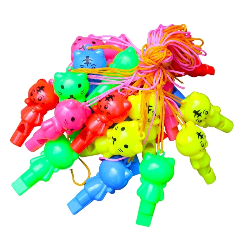 

77HD 20pcs Kids Cartoon Animal Shape Whistle Birthday Christmas Gifts Interactive Funny Game Educational Toy for Children