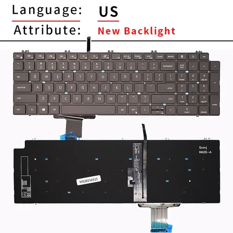 Клавиатура для ноутбука Dell Precision 7560 с русской подсветкой