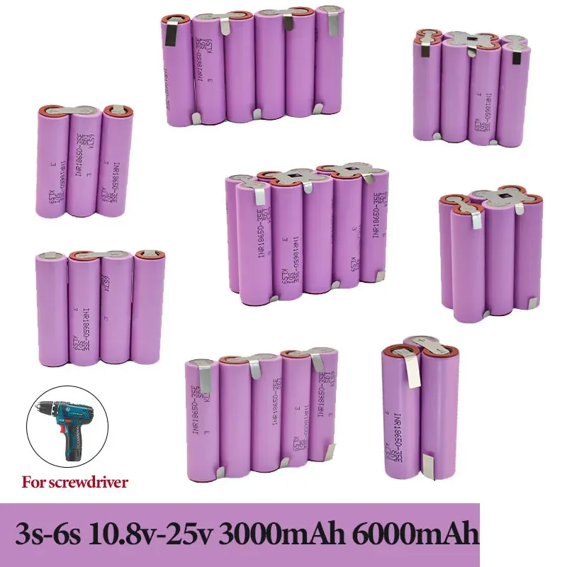

18650 35E 3500mAh 7000mAh 3S 4S 5S 6S 8S 7.4V 12.6V 14.8V 18V 25.2V 29.6V for Screwdriver Batteries Weld Battery Pack