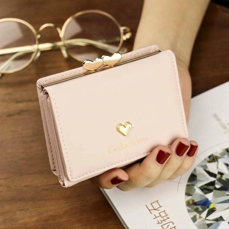 

Cute Short Wallet Female Folding Multifunctional Small Coin Bag Student Coin Purse Female Mini Wallet Carteras Wallets for Women