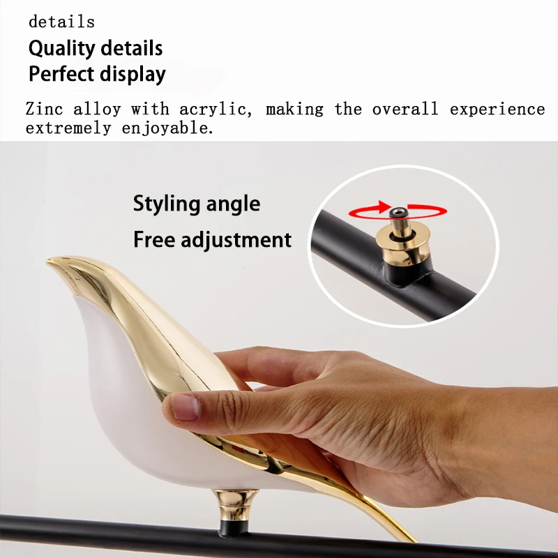 Новая светодиодная люстра Подвесная лампа в виде птицы прикроватная Потолочная