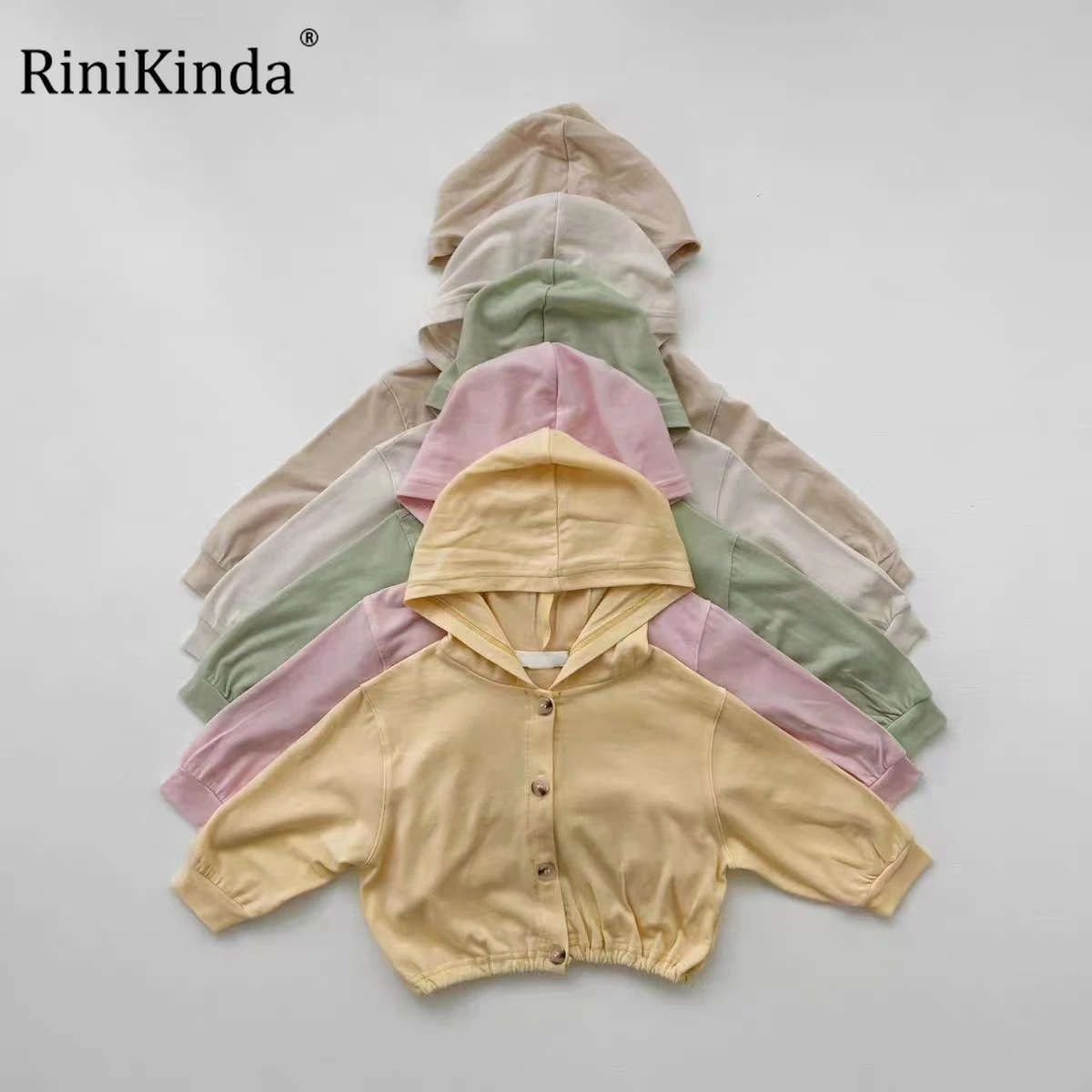 

New Cute Newborn Baby Girls Boys Coat 2023 Autumn Solid Button Hooded Kids Baby Girls Cardigan Coat Children Clothes