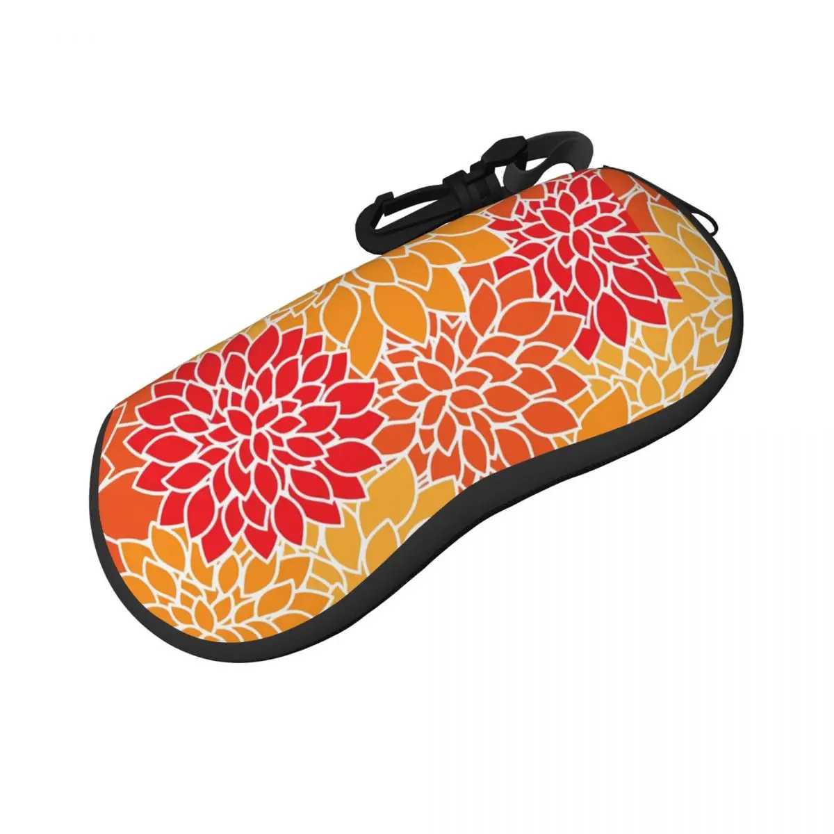 

Retro Floral Print Glasses Case Cover Yellow Orange Red Sunglasses Case Convenient Eyeglass Cases Cover Cute Eyewear Accessory