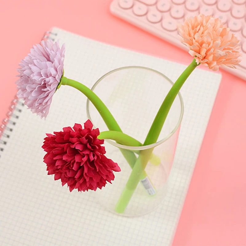 

Color Random Cute Kawaii Simulation Flowers Pen Office School Supplies Stationery Creative Sweet Pretty Lovely Soft Silicone Pen