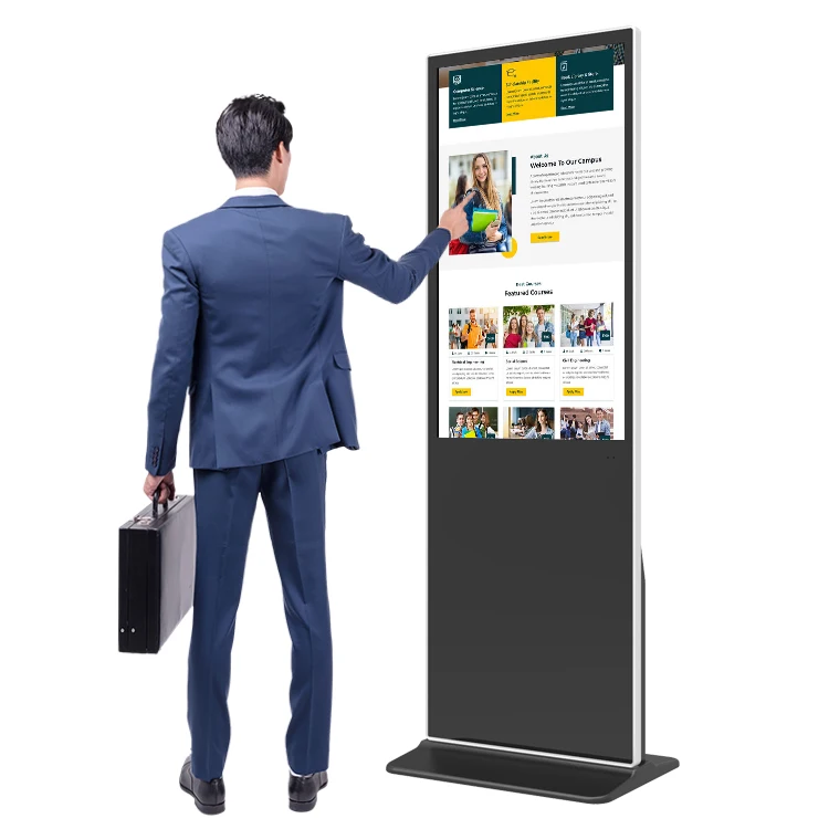 

32 43 55 65 Inch Wife 4K Floor Stand Touch Screen Supplier Digital Signage Free Alone Lcd Kiosk Monitor Advertising Player