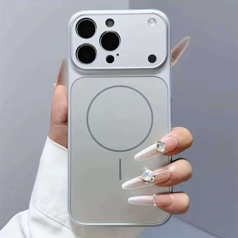 Фото Модные чехлы для телефонов из матового стекла Magsafe Nano для iPhone 17, 16, 15, 14, 13 Pro Max, 17 Pro, магнитный чехол для беспроводной зарядки, чехол на 13 айфон, чехол на айфон 15 про макс №4