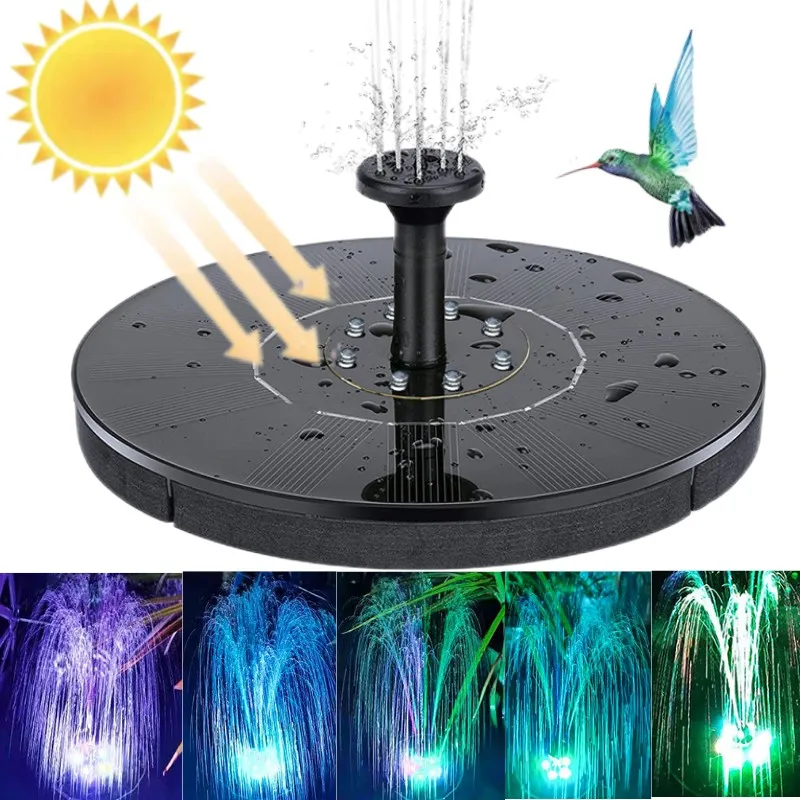 

13/16/18cm Colorful Solar Fountain Pool Pond Waterfall Garden Decoration Outdoor Bird Bath Solar Powered Water fountain Floating