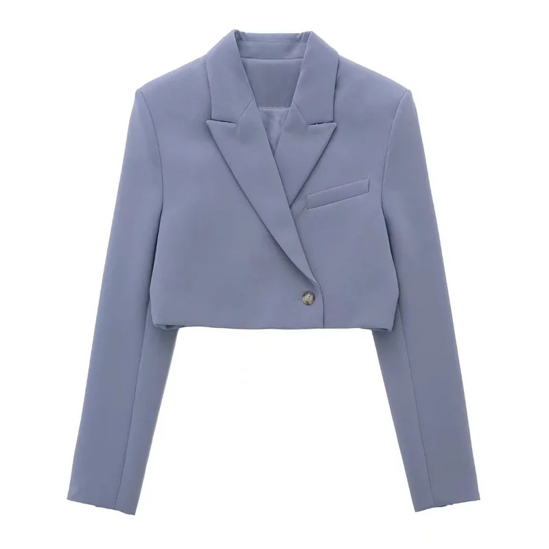 

TRAF Short Women Blazers 2022 Fashion Single Buckle Casual Blazer Female Long Sleeve Elegant Women Clothing Loose Female Set