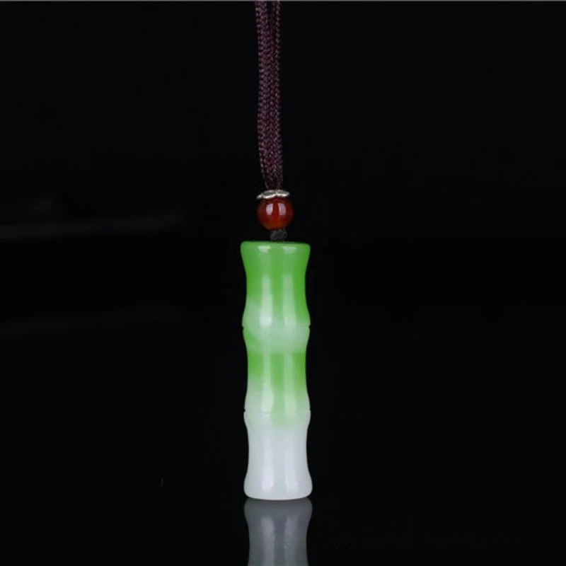 

White Emerald Three-dimensional Exquisite Bamboo Pendant Ruyi Dracaena Sanderiana Jiejie Gaosheng Men's and Women's Pendant