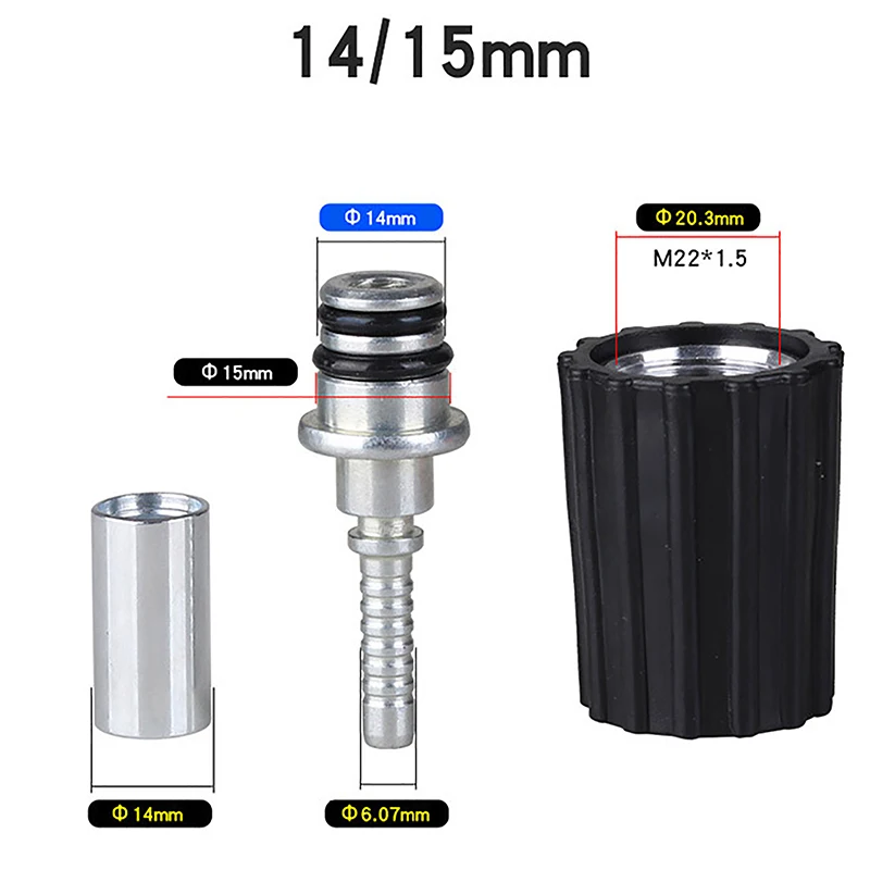 

Фитинги для шланга мойки высокого давления D14 D15 мм Кольцевая гайка M22 Автомойка Шланг для очистки воды Фитинг для шланга Поворотный соединитель