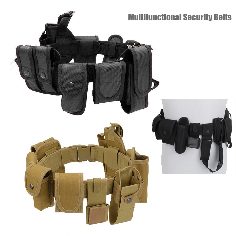 10in1 Multifunctional Tactical Security Guard Duty Belt Gun Holster Magazine Pouch Set Utility Kit Belt Military Police Supplies