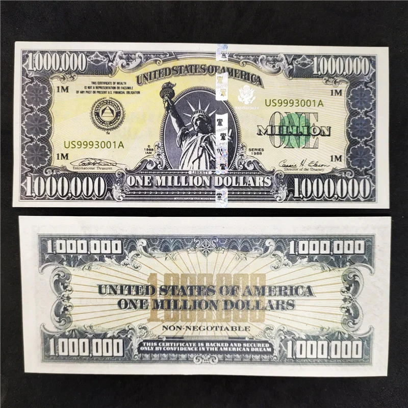 Копия долларов, один миллион долларов, бумажные банкноты, банкноты, невалютные доллары