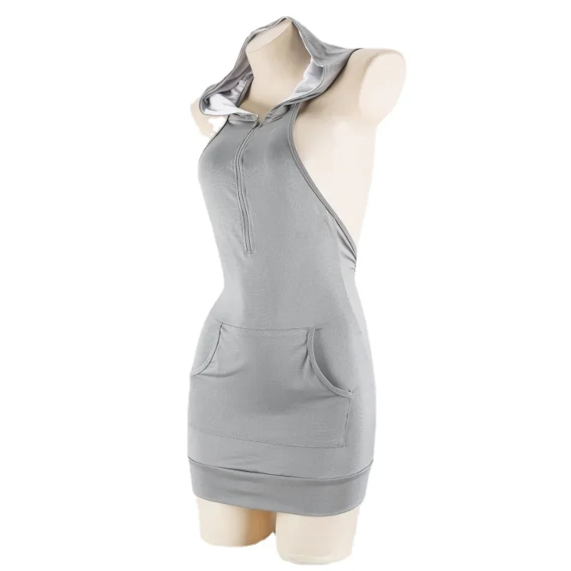 Аниме милая девушка милый кролик серые платье с капюшоном нижнее белье костюм