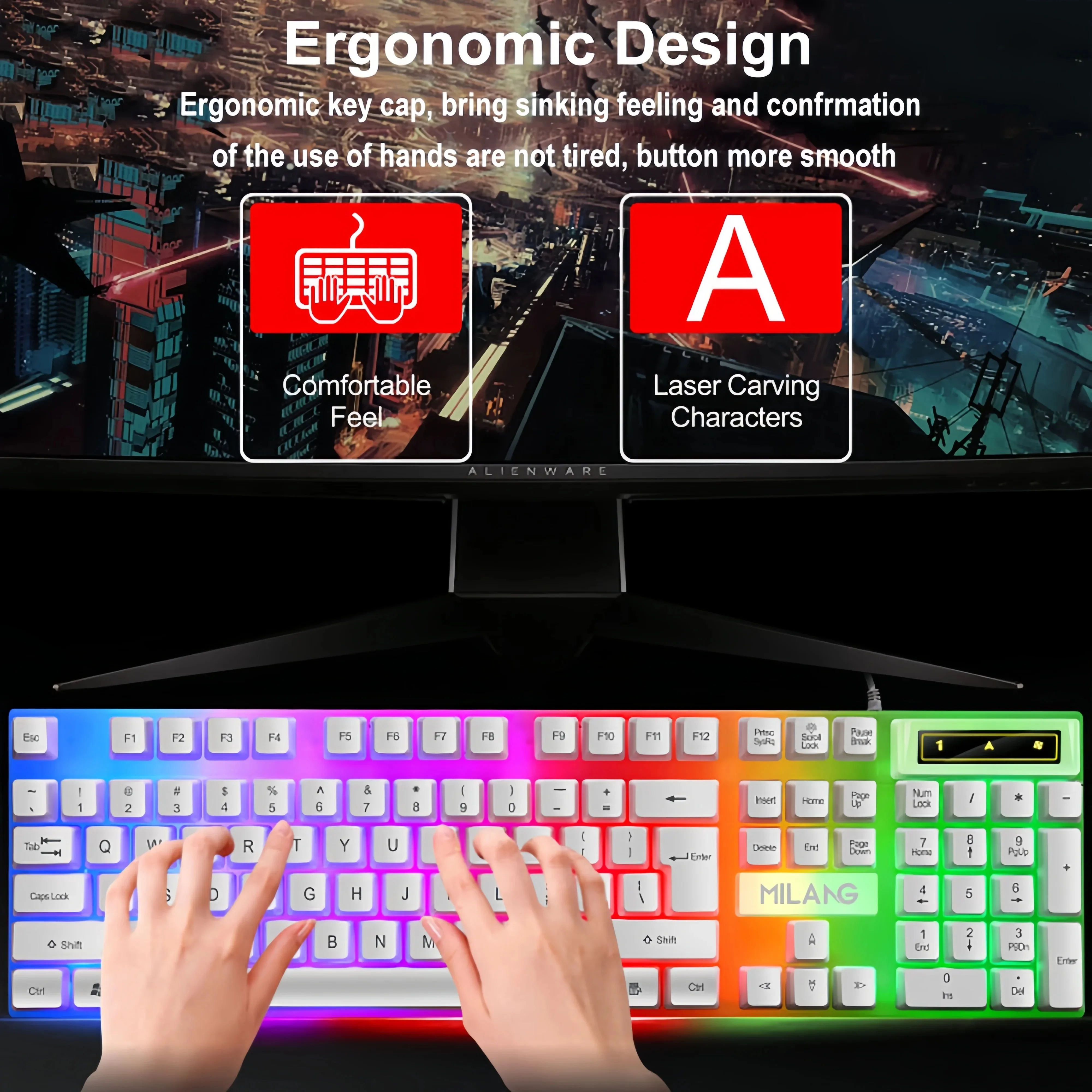 Механическая клавиатура 104 клавиш проводная RGB