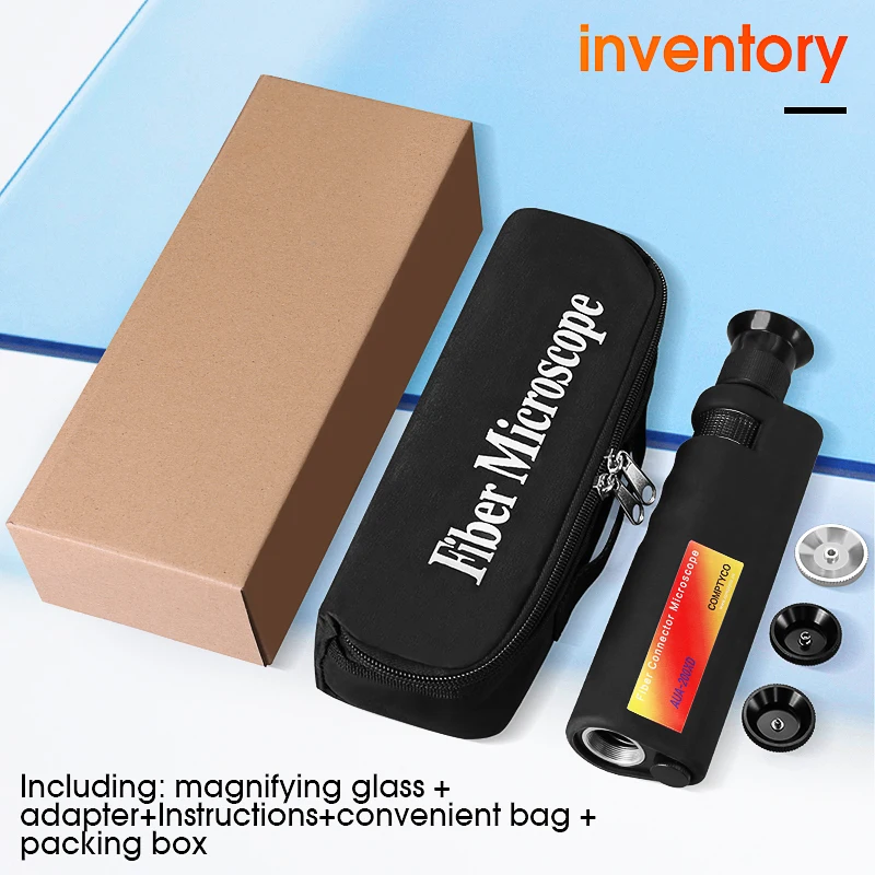 AUA-200XD/200X/400X Handheld Optical Fiber End Face Magnifier 3.175mm(SMA905) / 2.5mm(SC/FC/ST) / 1.25mm(LC) Adapter (Optional)