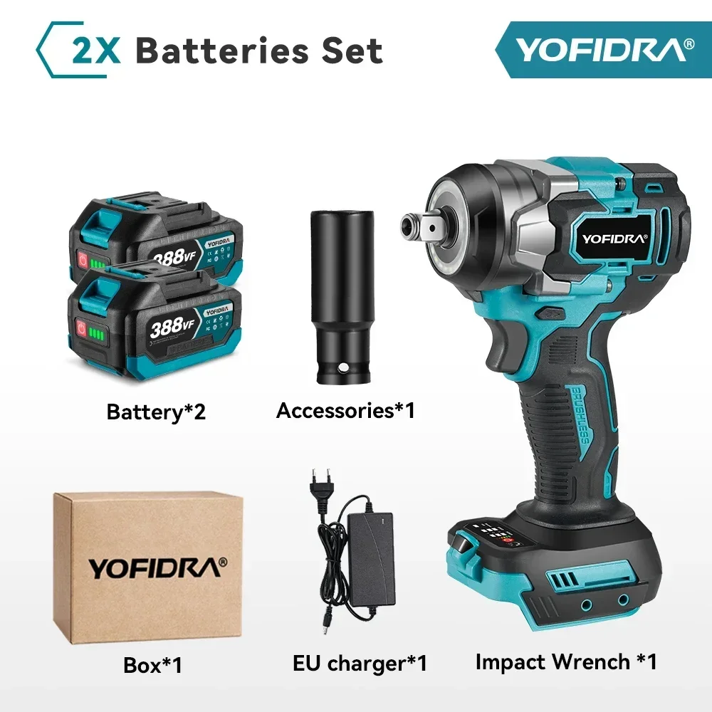 

YOFIDRA Бесщеточный ударный гайковерт 1200 Нм 1/2", 5 передач