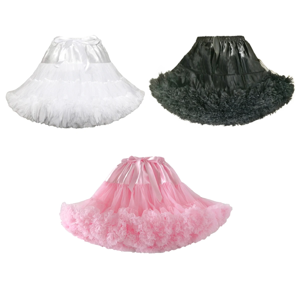 

Women Girls Lolita Cosplay Petticoats 2023 A-Line Puffy Tutu Skirt Layered Tulle Ballet Dance Pettiskirts Big Bowknot Underskirt