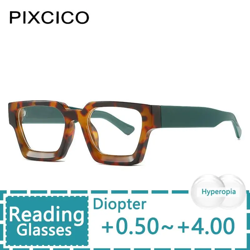 R56010 Retro Square Punk Reading Glasses +1.00 +2.00 Women Men Unisex Driving Shades Vintage Hyperopia Gafas De Sol