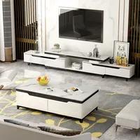 Simple modern marble coffee table TV cabinet combination living room Nordic style small apartment set TV cabinet floor cabinet