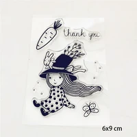 girls plants clear stamps for diy scrapbooking card transparent rubber stamps making photo album crafts template decoration