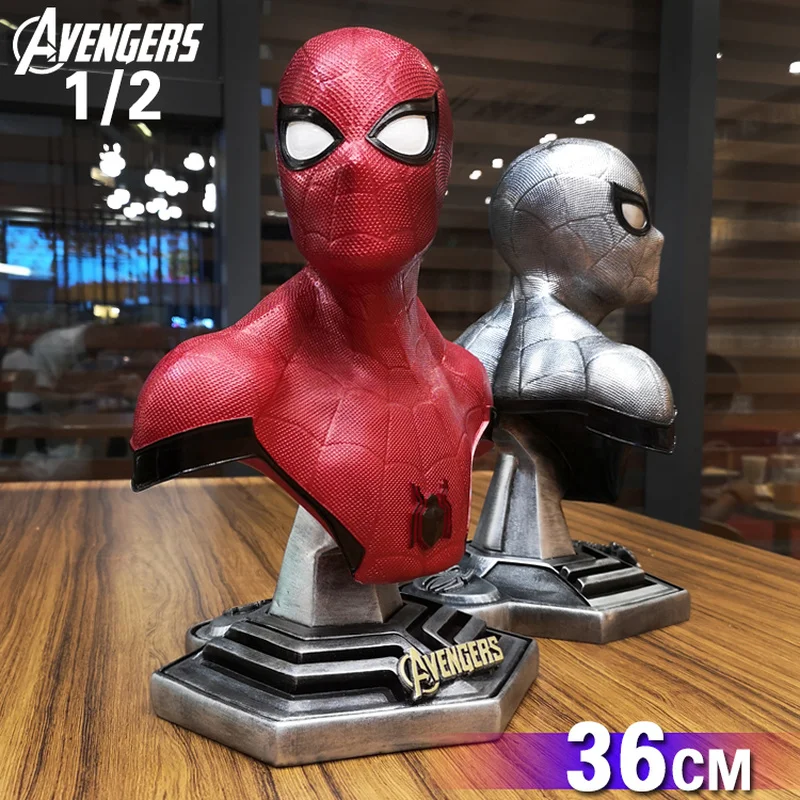

36cm 1:2 Spider Man Handmade Cartoon Peripheral Model Toy Decoration Bust Statue Living Room Decoration Decoration Birthday Gift