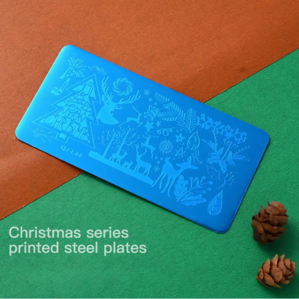 

Christmas Series Geometry Nail Stamping Plates Lines Animal Fruits Theme Template Plate Mold Festival Nail Art Stencil Tools