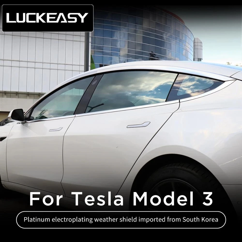 

Рамка для окон автомобиля, дождевик серебристый для Tesla Model 3, аксессуары для наружных модификаций, модель3 2017-2022, импорт из Южной Кореи