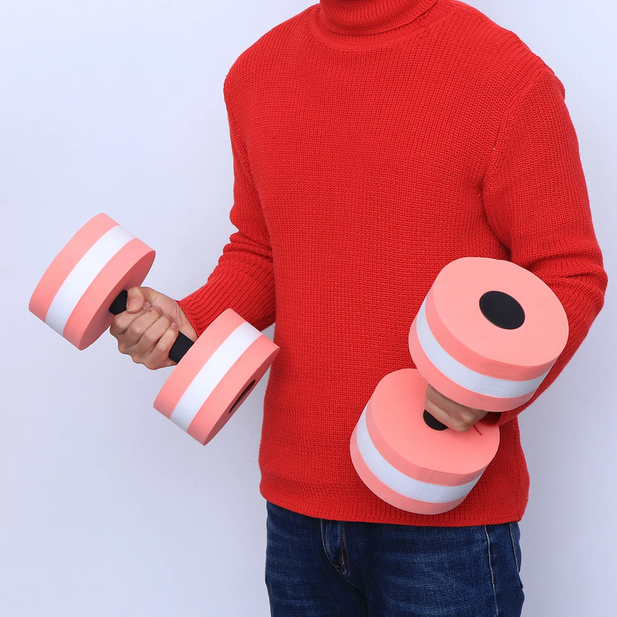

2PCS Aquatic Exercise Dumbells EVA Water Barbells Hand Bar For Water Resistance Aerobics )