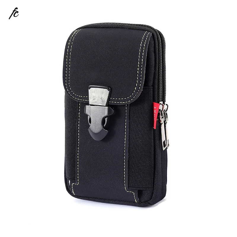 

Universal Canvas Waterproof Mobile Phone Bag For Samsung/iPhone/Huawei/HTC/LG/Xiaomi Wallet Case Belt Pouch Coin Purse Cover