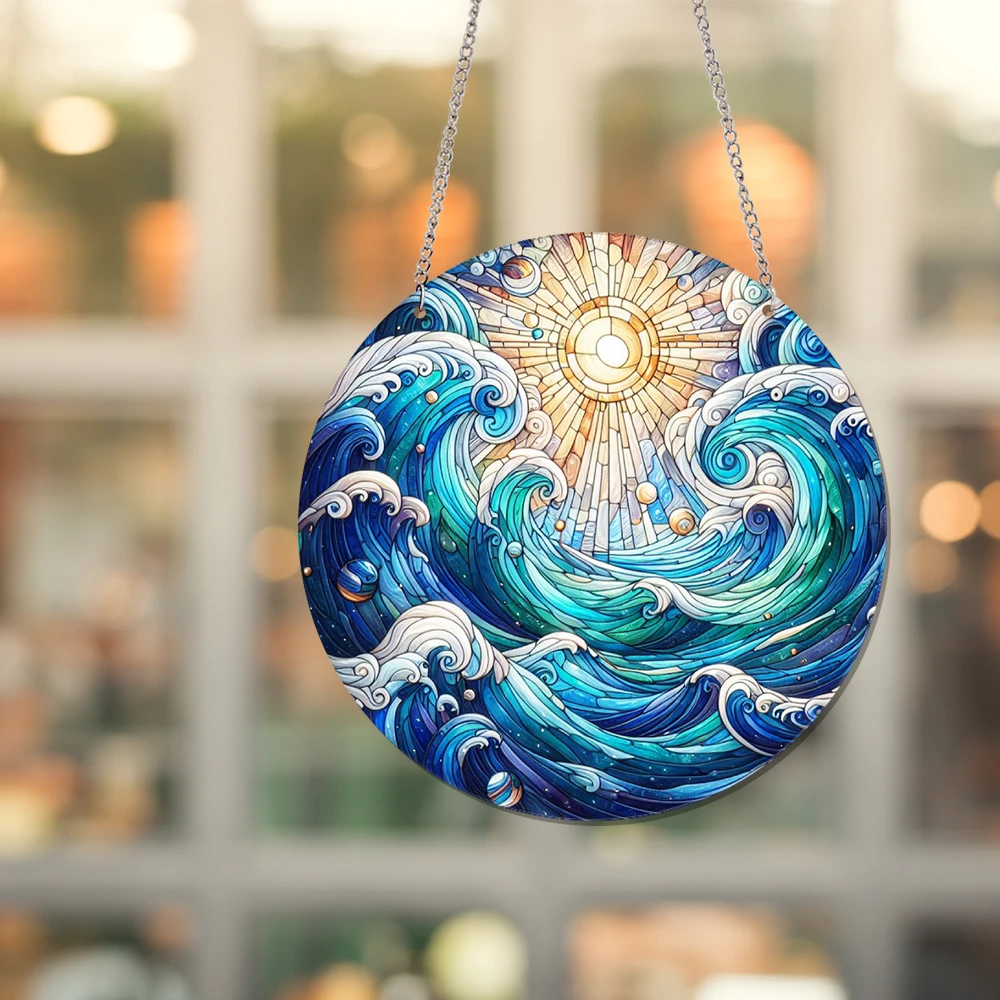 Акриловый морской подвесной декоративный оконный козырек с цепочкой 20 см