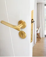 Pure Copper Door Locks Interior Bedroom Door Handle Lock Handle Pure Copper Core Lock PVD Gold Magnetic Door Locks