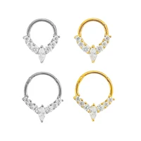 316l surgical steel zircon nose ring clicker daith piercing ear cartilage helix hoop body septum for women