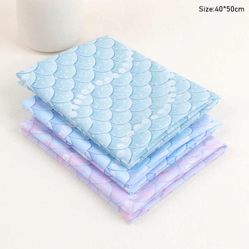 

40*50cm Fish Scale Designs Home Textile Polyester Cotton Fabric By The Half Yard Fat Quarter Craft Materials Patchwork Fabrics