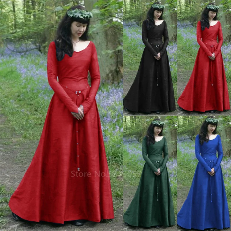 

New Halloween Costumes for Medieval Cosplay Women Renaissance Victoria Dress Middle Ages Carnival Party Clothing S-5XL