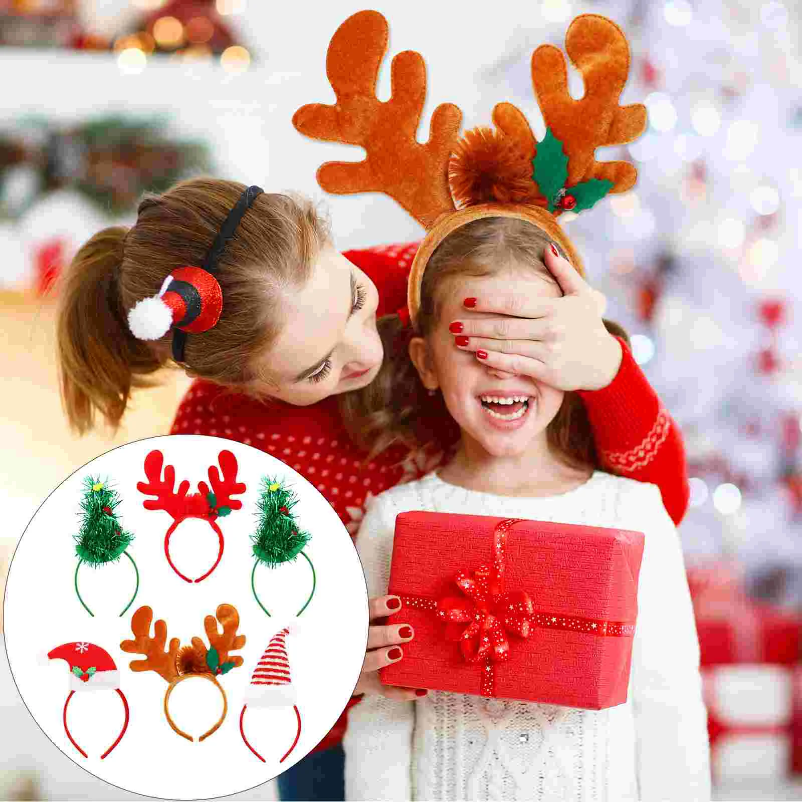 

Christmas Hat Headband Lovely Accessory Party Hair Hoop Wear Kids Hairwear Supplies Headdress Makeup Headbands