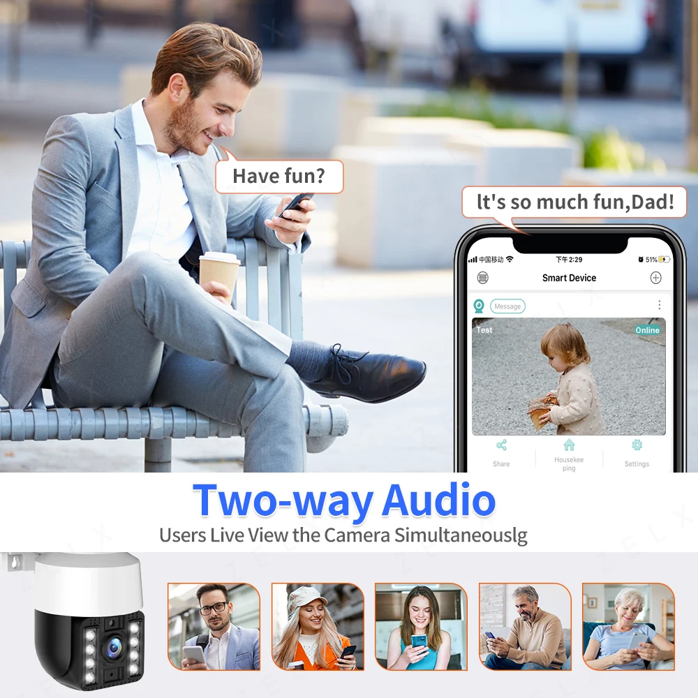 8MP IP Camera PTZ Outdoor 4K Wireless WiFi Security Cam 5MP 3MP AI Human Detection 1080P Video Surveillance CCTV ONVIF iCsee P2P |