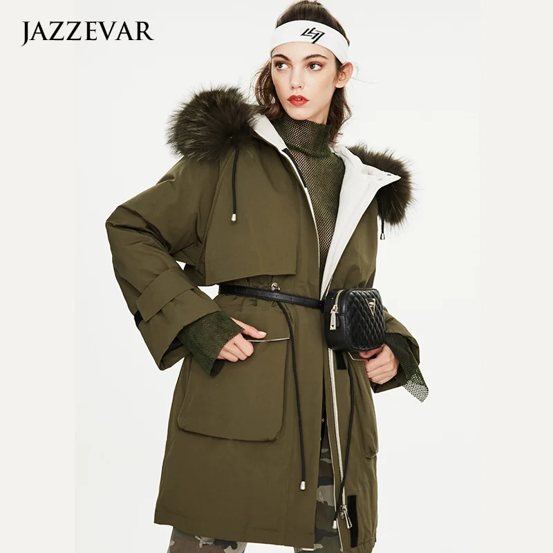 

2023 new women's fashion tooling Parker down jacket loose hooded large fur collar medium long coat