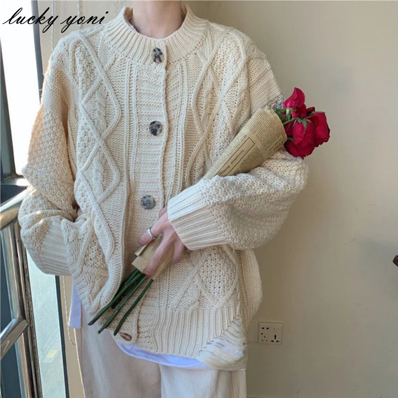 

Свитер Женский вязаный однотонный с круглым вырезом и длинными рукавами