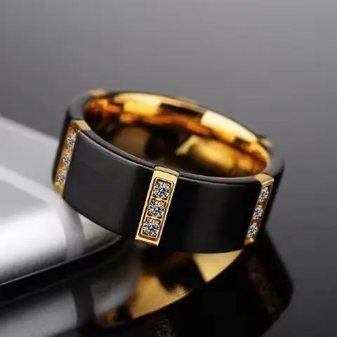 

Кольцо из черного золота для модных мужчин, модные и персонализированные фотографий, модные мужские подарки