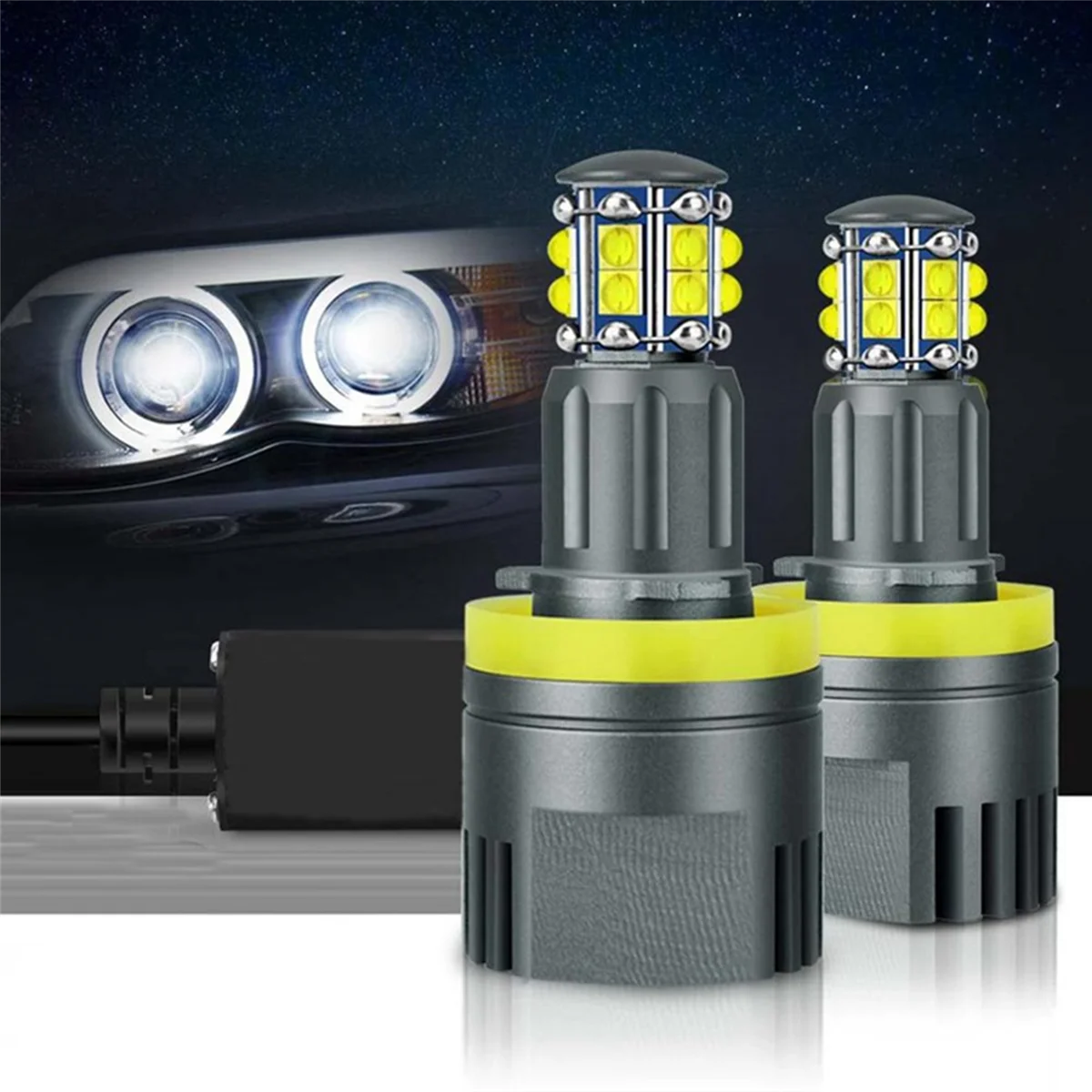 Лампа для фар H8 6000K 120W светодиодный Angel Eyes Lights Canbus BMW E60 E61 E63 X5 E70 X6 E71 E90 E91 E92 E93 M3 E89 E82