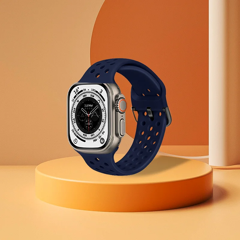 

Silicone Braided Loop for Apple Series8 Ultra Watch Strap 44mm 40mm 42mm 38mm Elastic Solo Bracelet Solid Color Band Accessories