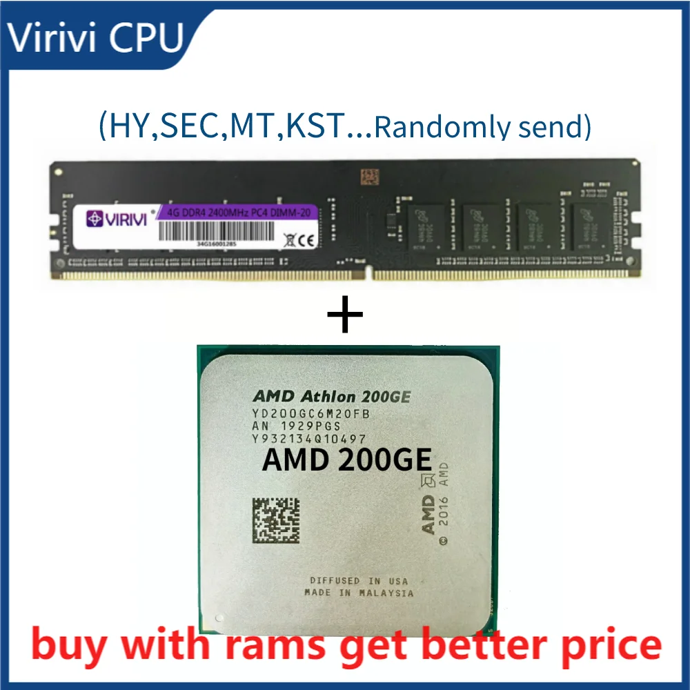 

Процессор DDR4 4G 2400 МГц с Athlon 200GE X2 200GE 3,2 ГГц двухъядерный четырехпоточный процессор YD200GC6M2OFB / YD20GGC6M2OFB разъем AM4