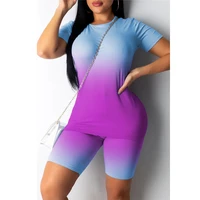 summer tie dye running yoga sets sports suit for women t shirtshorts gym workout clothes tracksuits 2pieces seamless tracksuit