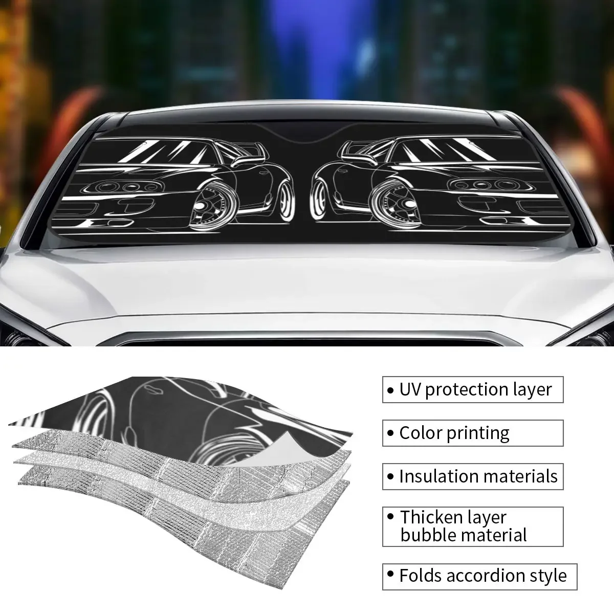 Солнцезащитный козырек 2JZ JDM для лобового стекла автомобиля модный автомобильный